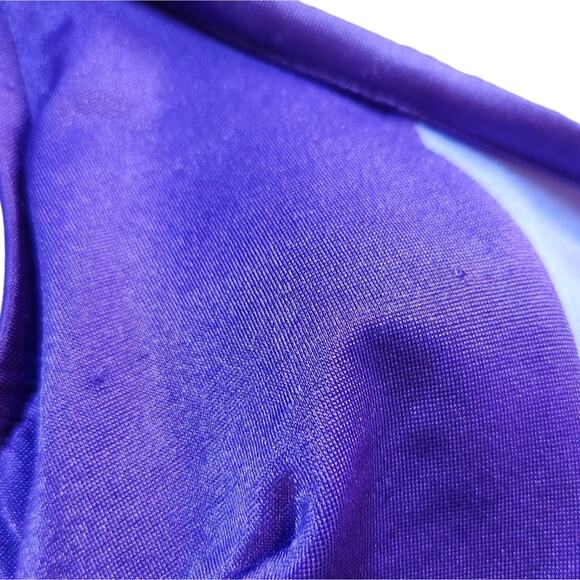 Vintage 1980s swimsuit one-piece purple and aqua modest cut size 10 - Picture 10 of 10